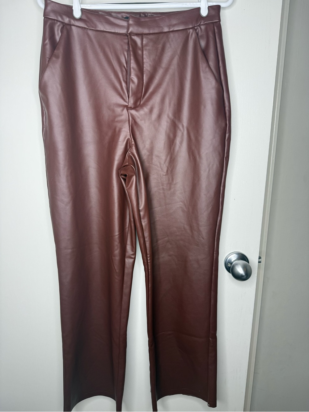 BBJ Los Angeles Women's Faux Leather Pants in Brown
